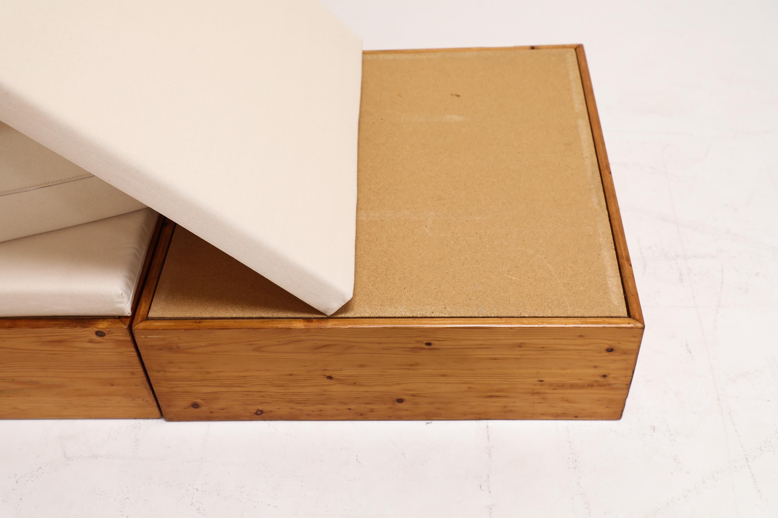 Ate Van Apeldoorn inspiriertes Kiefernholz-Sofa-Set mit neuen Sitzmöbeln aus Segeltuch 6