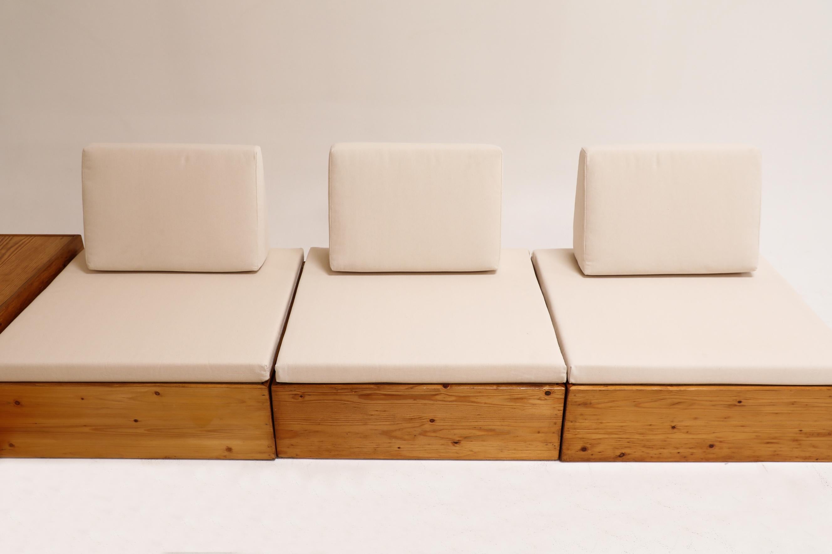 Ate Van Apeldoorn inspiriertes Kiefernholz-Sofa-Set mit neuen Sitzmöbeln aus Segeltuch (Ende des 20. Jahrhunderts)