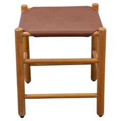 Taburete Safari Ate Van Apeldoorn de cuero, años 60