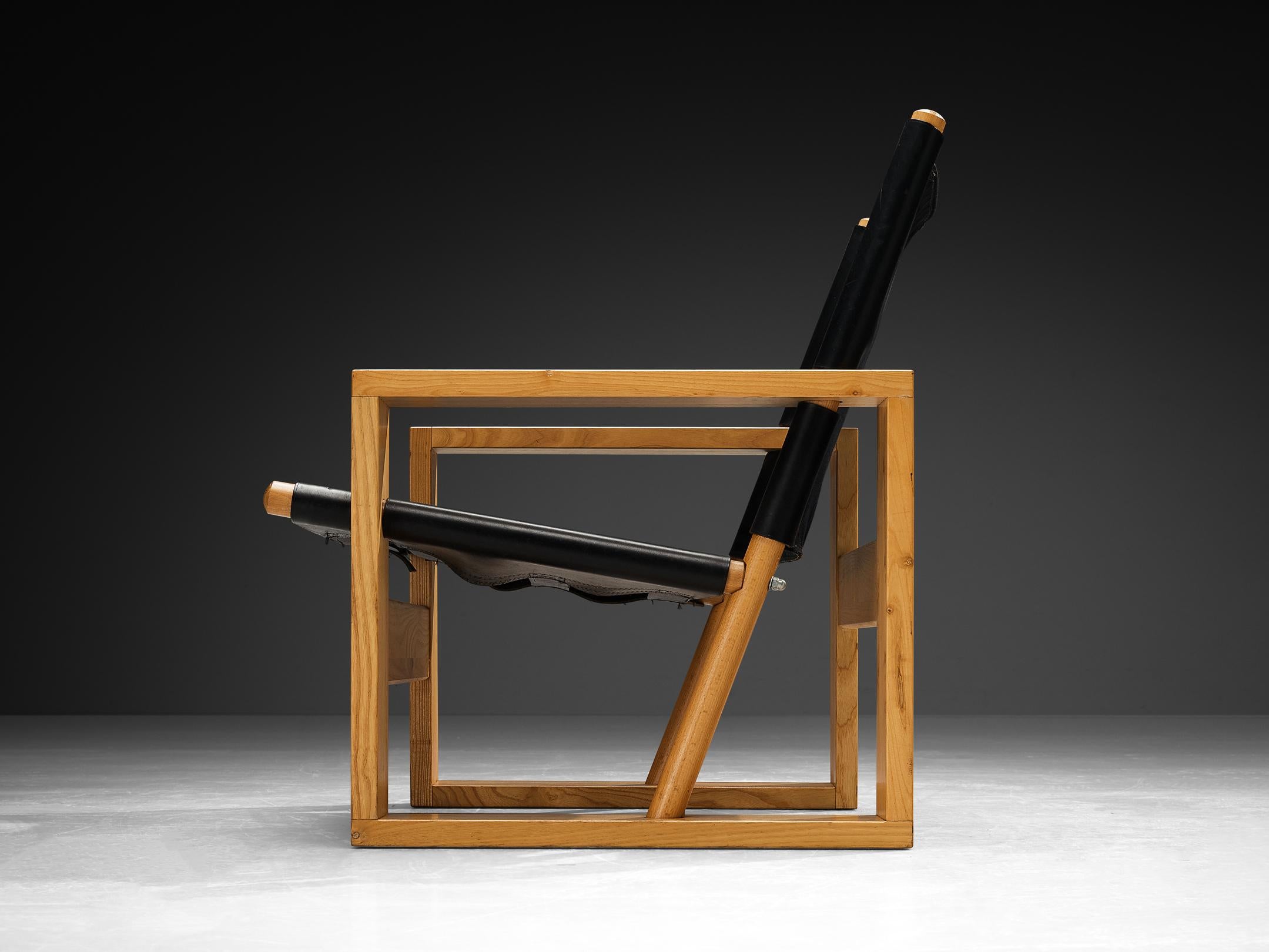 Ate van Apeldoorn Lounge Chairs in Ash and Black Leather For Sale 4