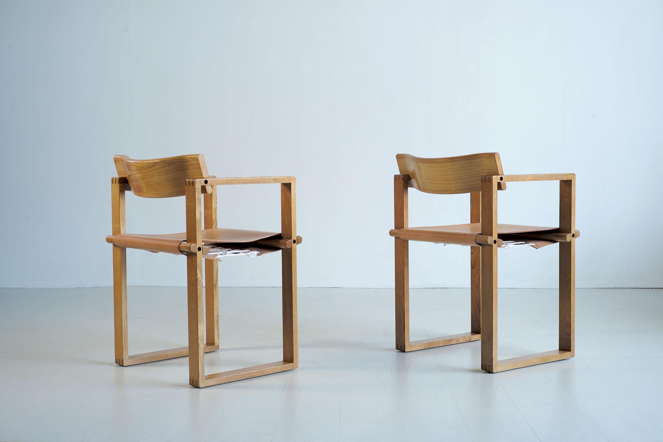 Ate Van Apeldoorn, Pair of Armchairs in ash and leather, 1970 For Sale 1