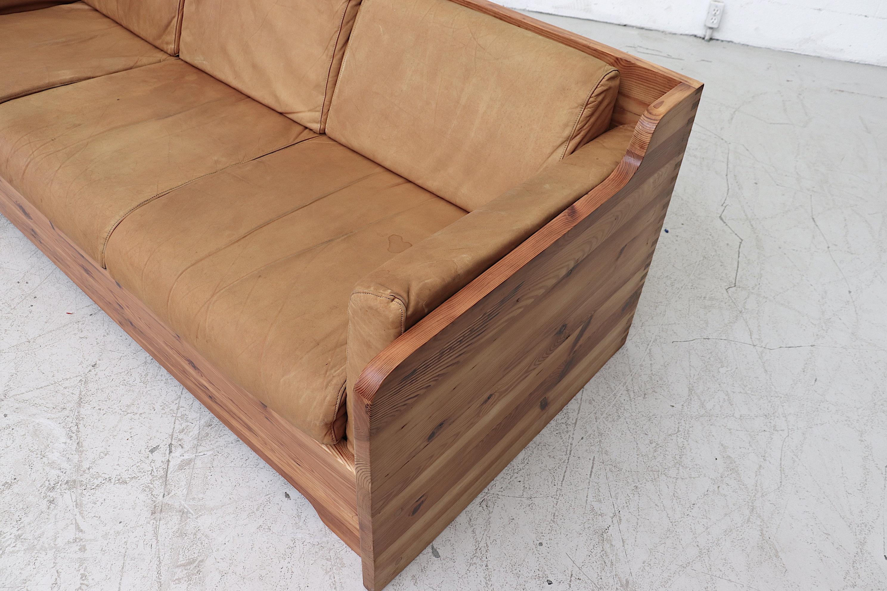 Leather Ate van Apeldoorn Pine 3-Seat Sofa