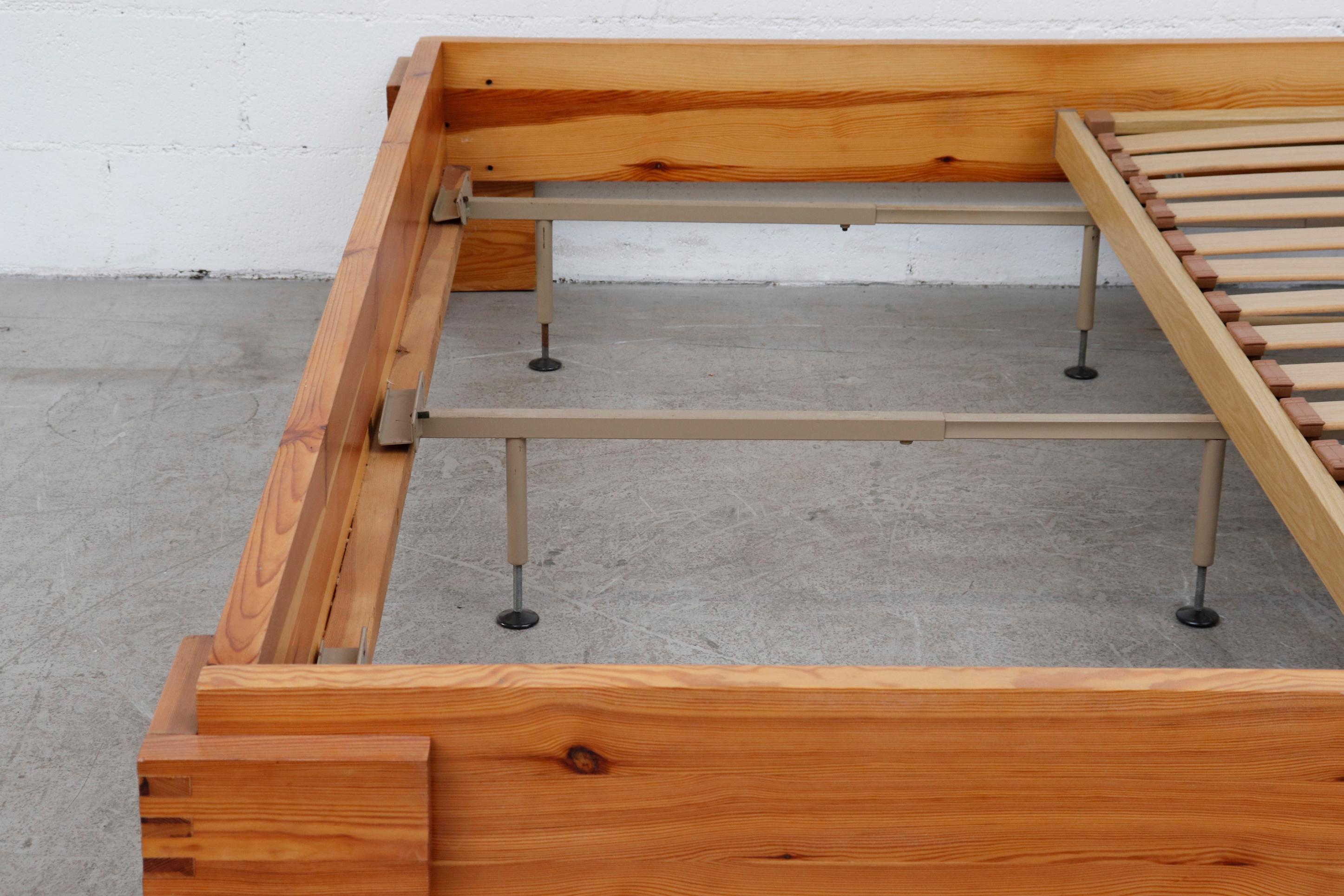 Mid-Century Modern Ate Van Apeldoorn Pine European King Bed Frame