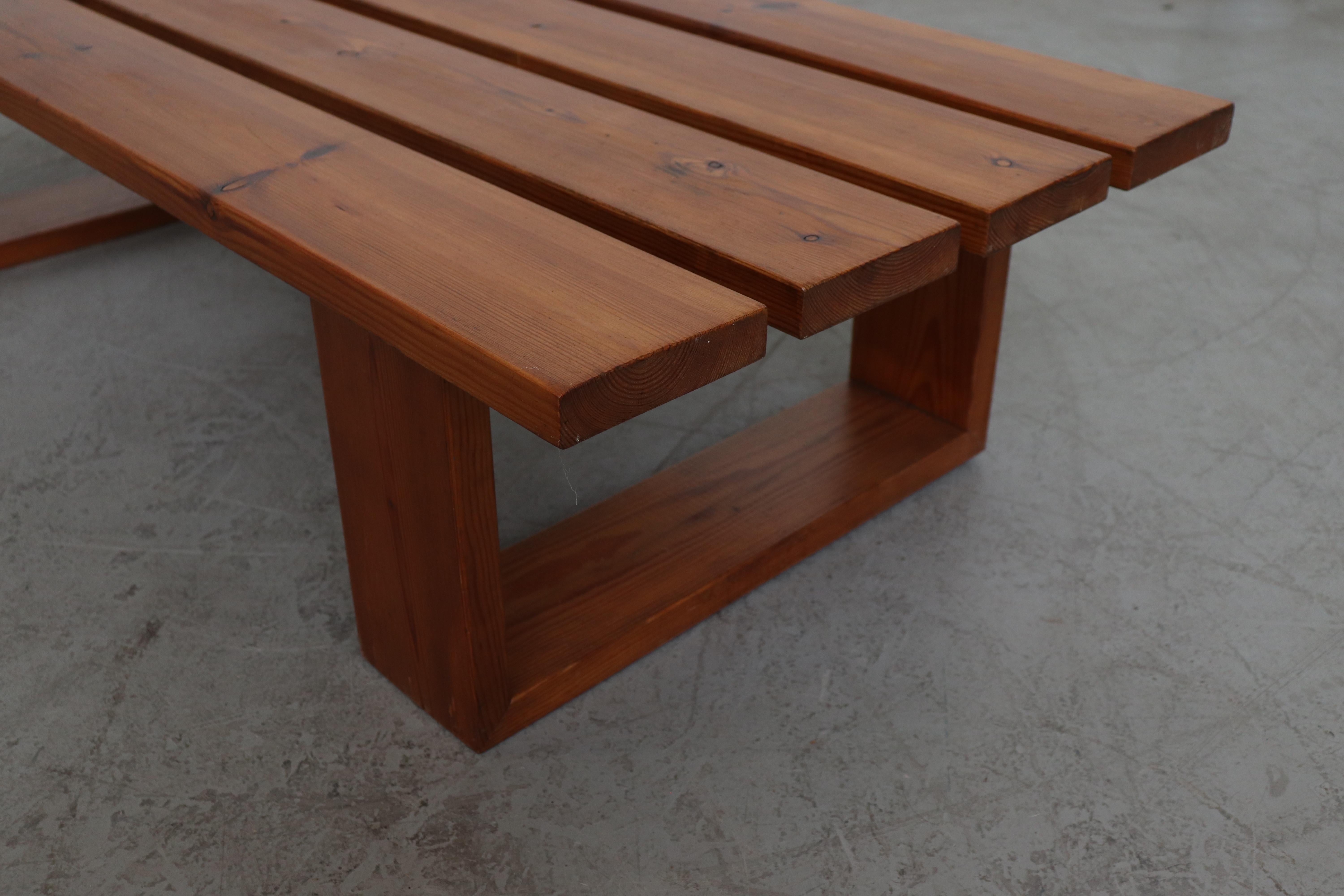 Late 20th Century Ate Van Apeldoorn Pine Slat Bench