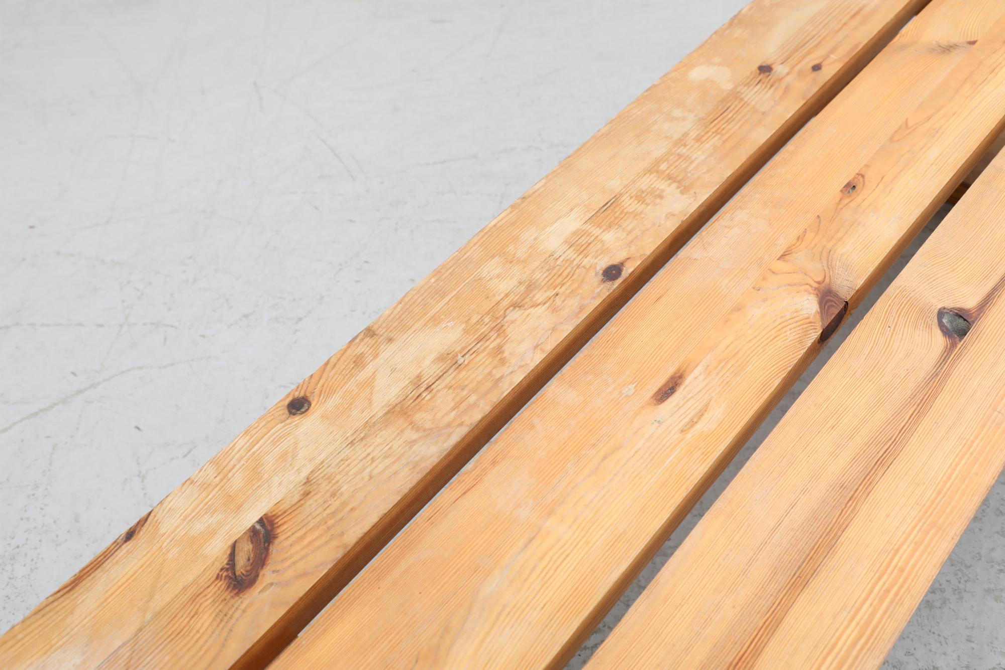 Ate van Apeldoorn Heavy Pine Slat Benches w/ Square Legs & Box Joints For Sale 5