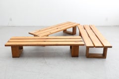 Ate Van Apeldoorn Heavy Pine Slat Benches with Square Legs and Box Joints