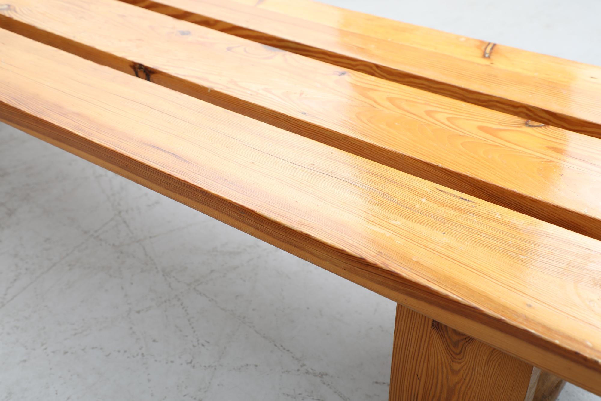 Ate van Apeldoorn Heavy Pine Slat Benches w/ Square Legs & Box Joints For Sale 14