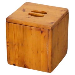 Used Ate Van Apeldoorn Pine Storage Box with Lid