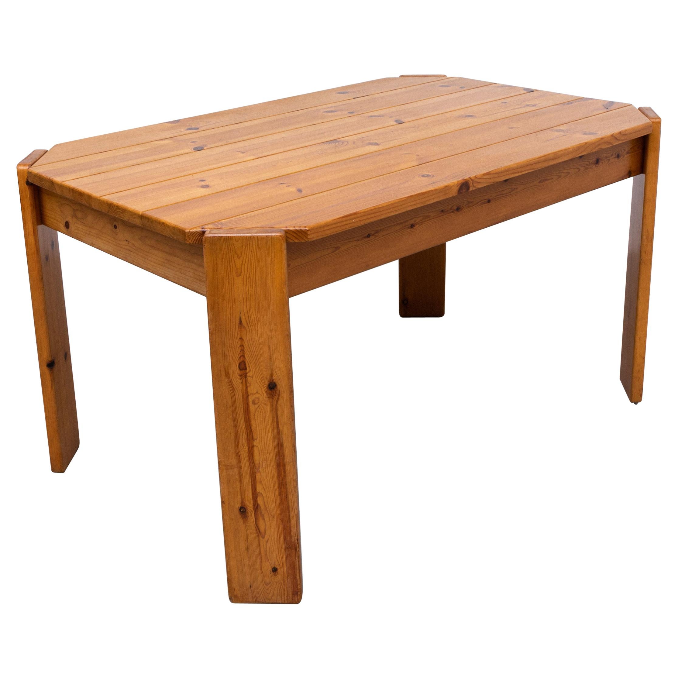 Ate Van Apeldoorn Pine Table with Clipped Corners at 1stDibs