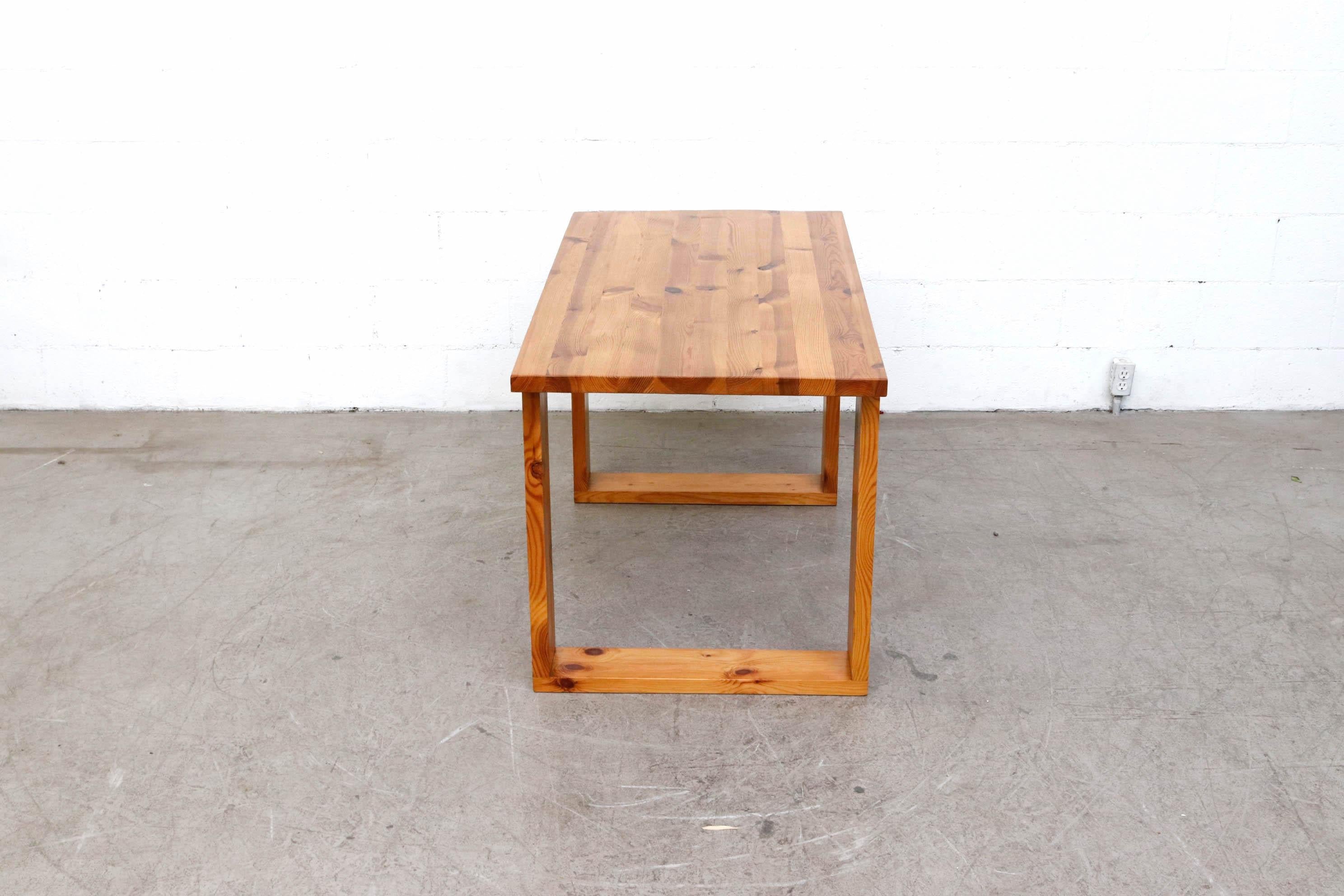 Ate Van Apeldoorn Pine Table with Square Legs In Good Condition In Los Angeles, CA