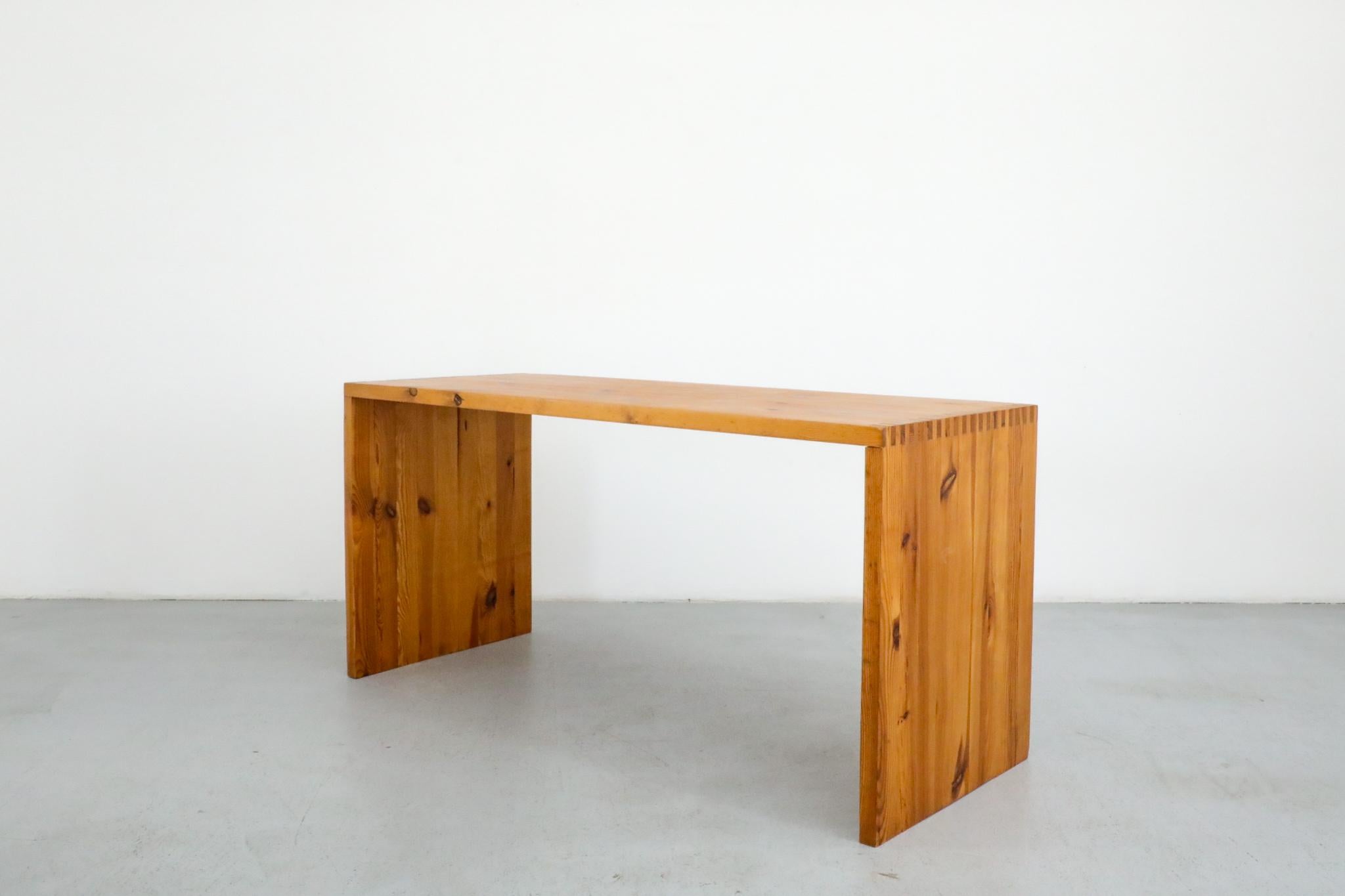 Mid-Century Modern Ate Van Apeldoorn Pine Waterfall Console Table or Desk