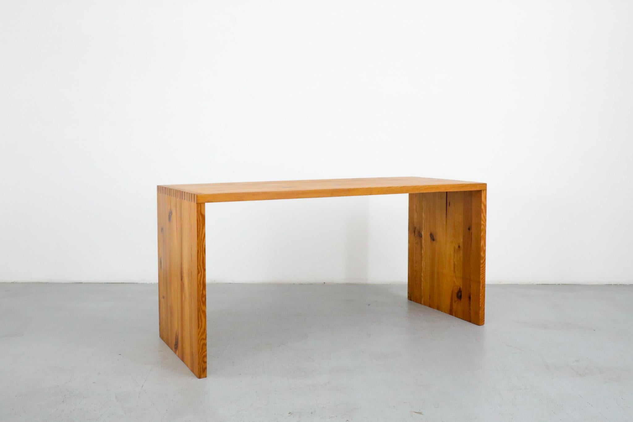 Ate Van Apeldoorn Pine Waterfall Console Table or Desk In Good Condition In Los Angeles, CA