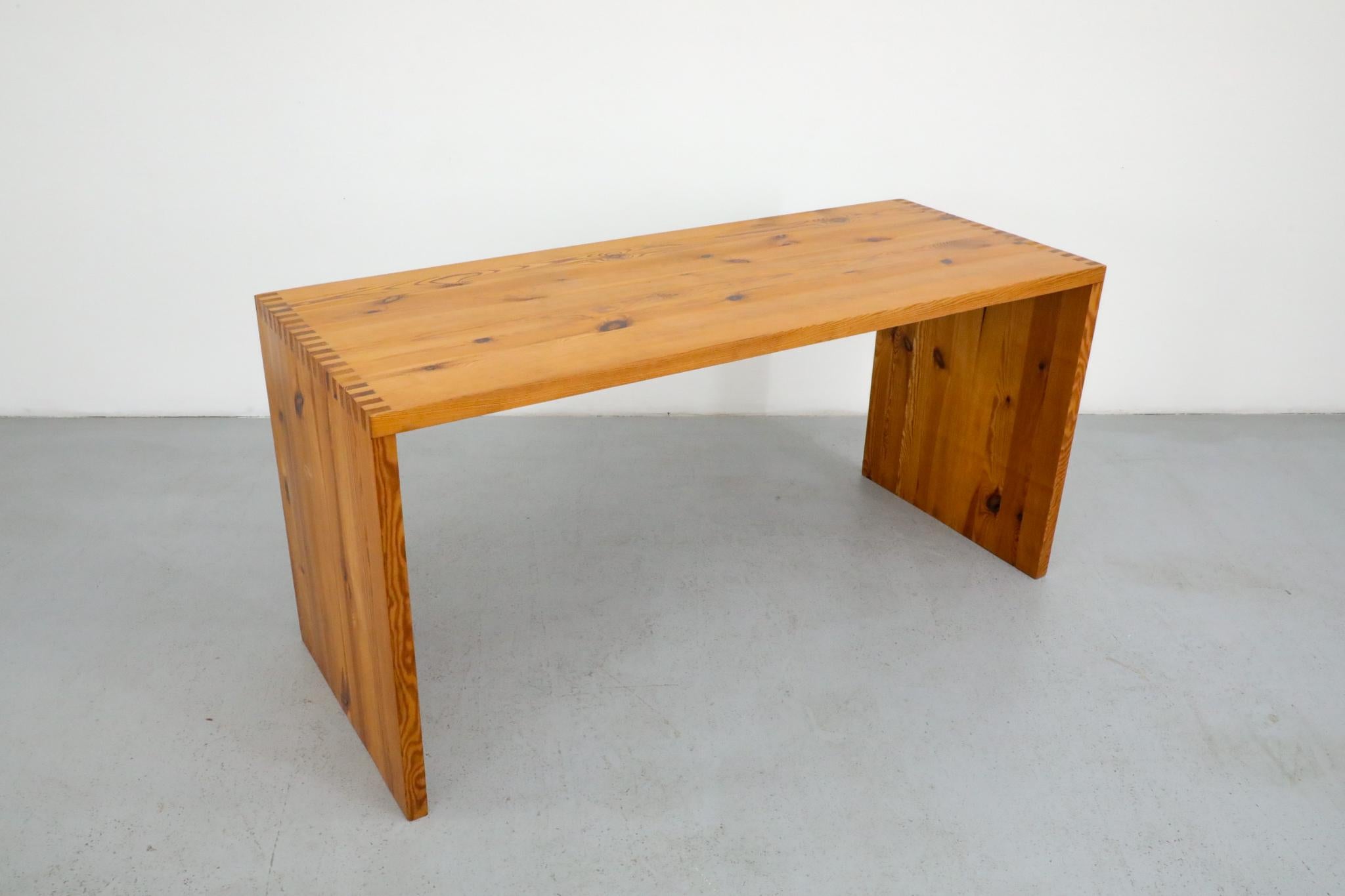 20th Century Ate Van Apeldoorn Pine Waterfall Console Table or Desk