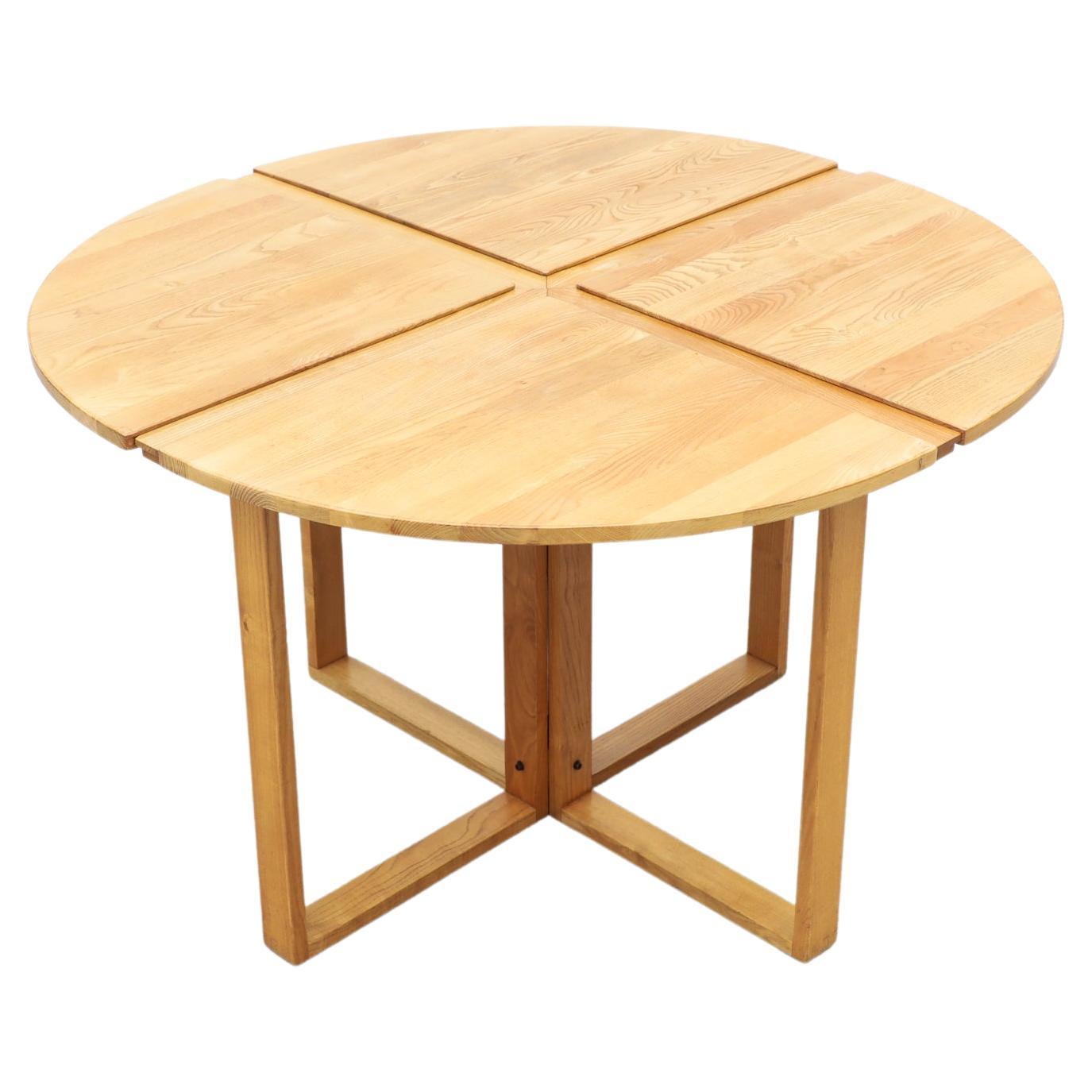 Ate Van Apeldoorn Round Oak Center or Dining Table