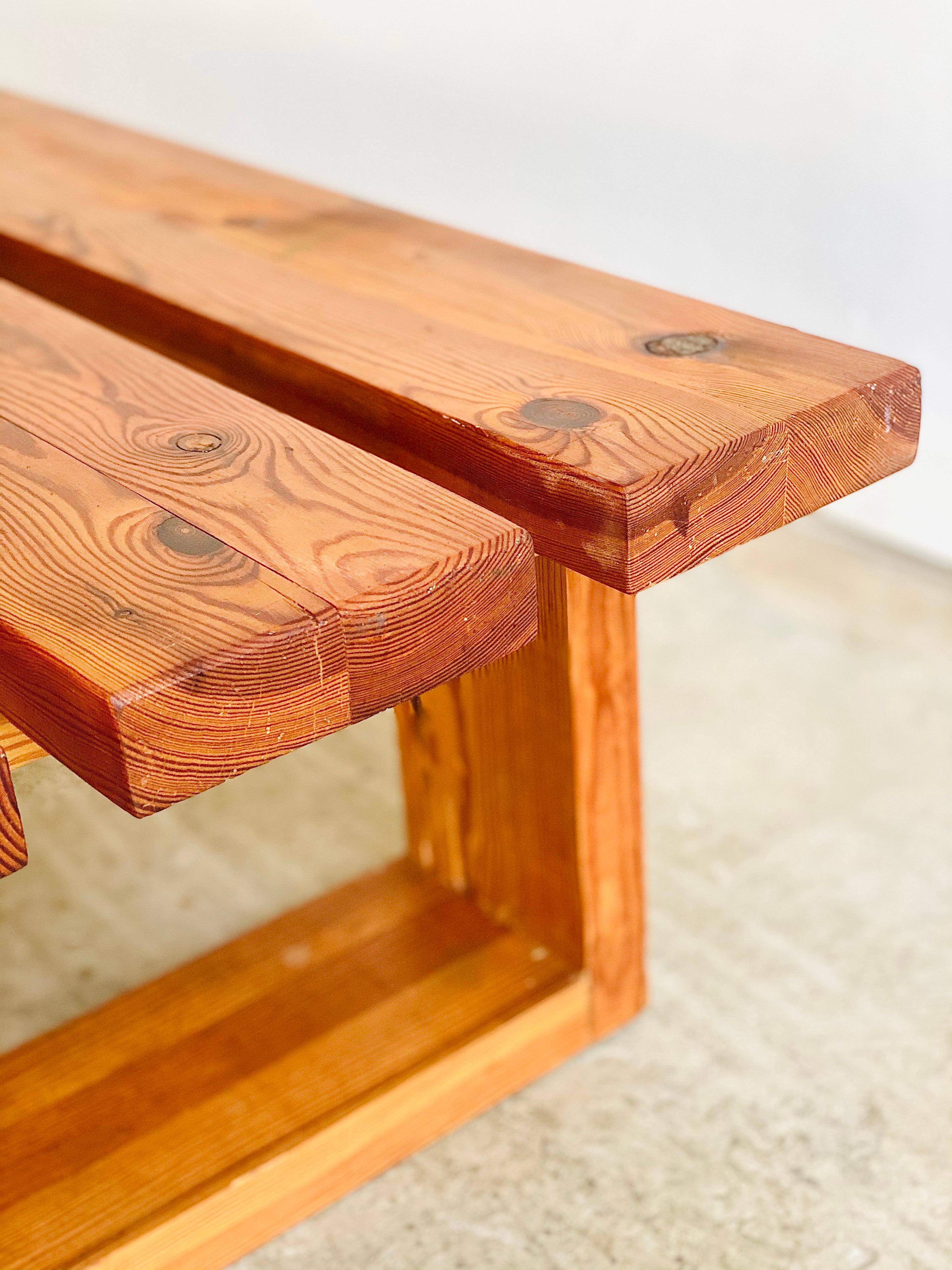 Ate Van Apeldoorn Slat Bench in Solid Pine, Dutch Design from the 1970's For Sale 6