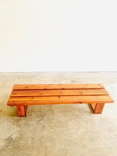 Ate Van Apeldoorn Slat Bench in Solid Pine, Dutch Design from the 1970's