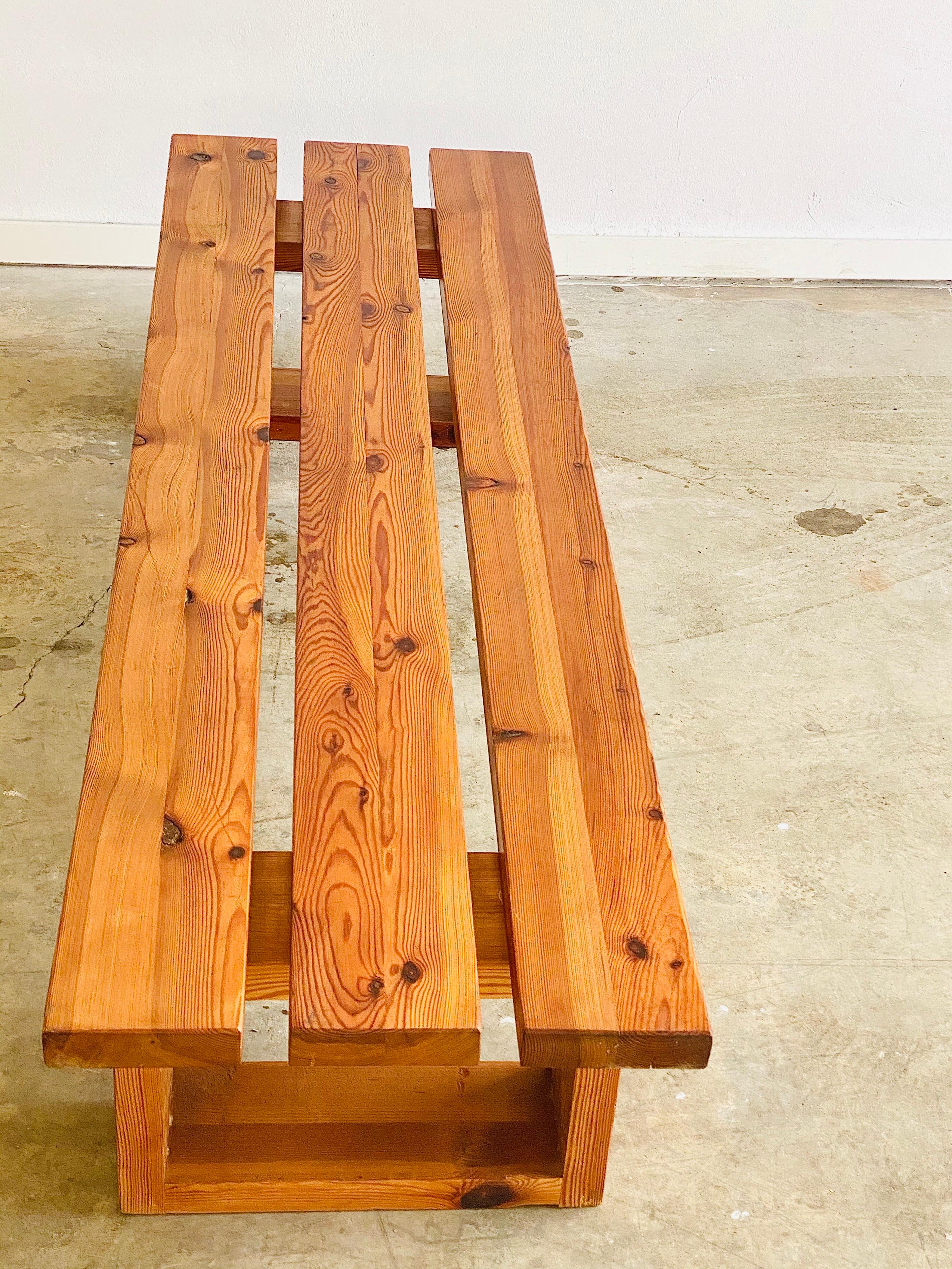 Late 20th Century Ate Van Apeldoorn Slat Bench in Solid Pine, Dutch Design from the 1970's For Sale