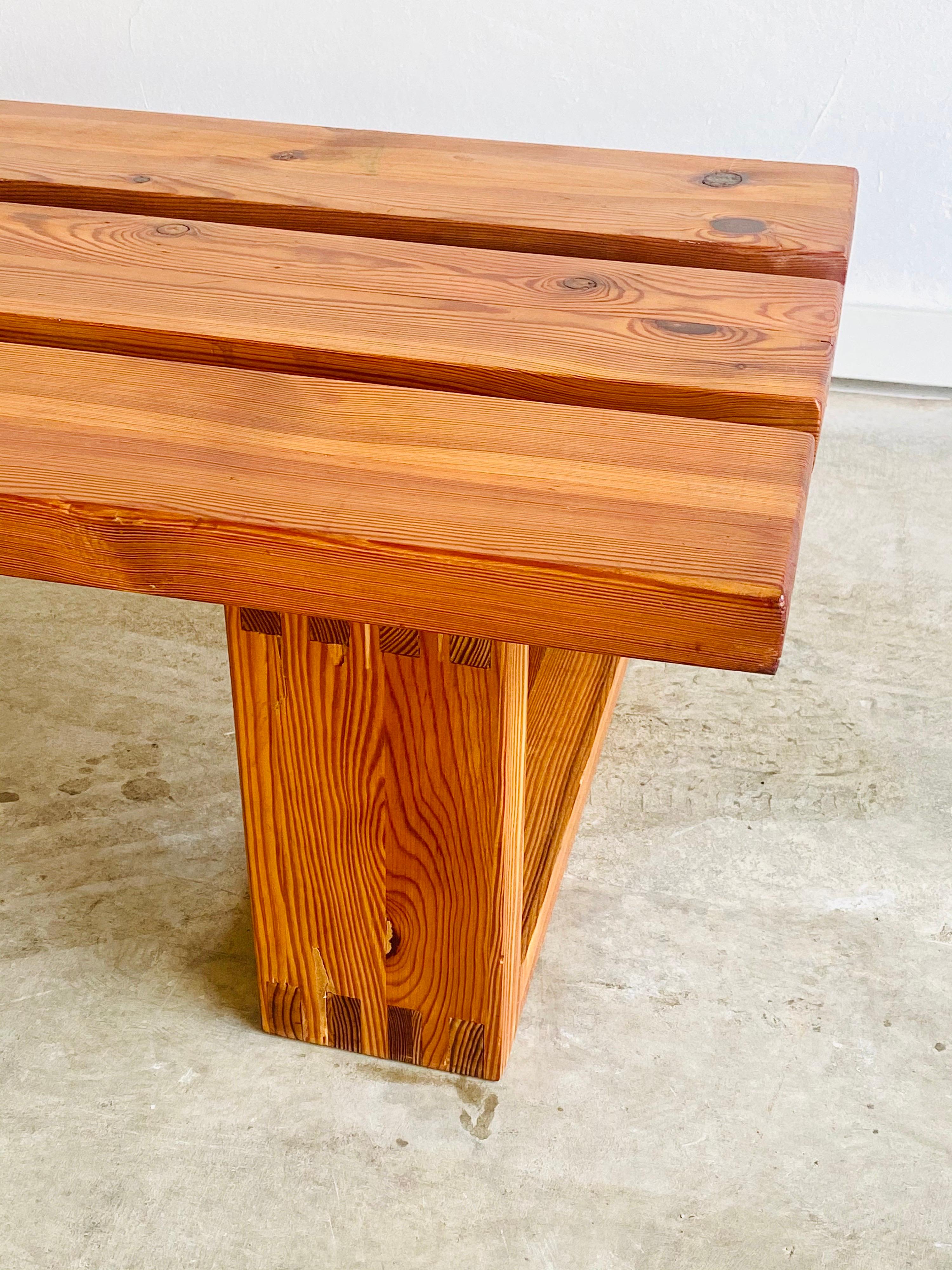 Ate Van Apeldoorn Slat Bench in Solid Pine, Dutch Design from the 1970's For Sale 2