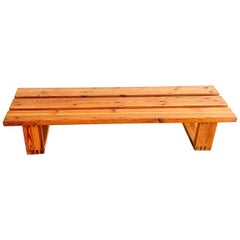 Ate Van Apeldoorn Slat Bench in Solid Pine, Dutch Design from the 1970's