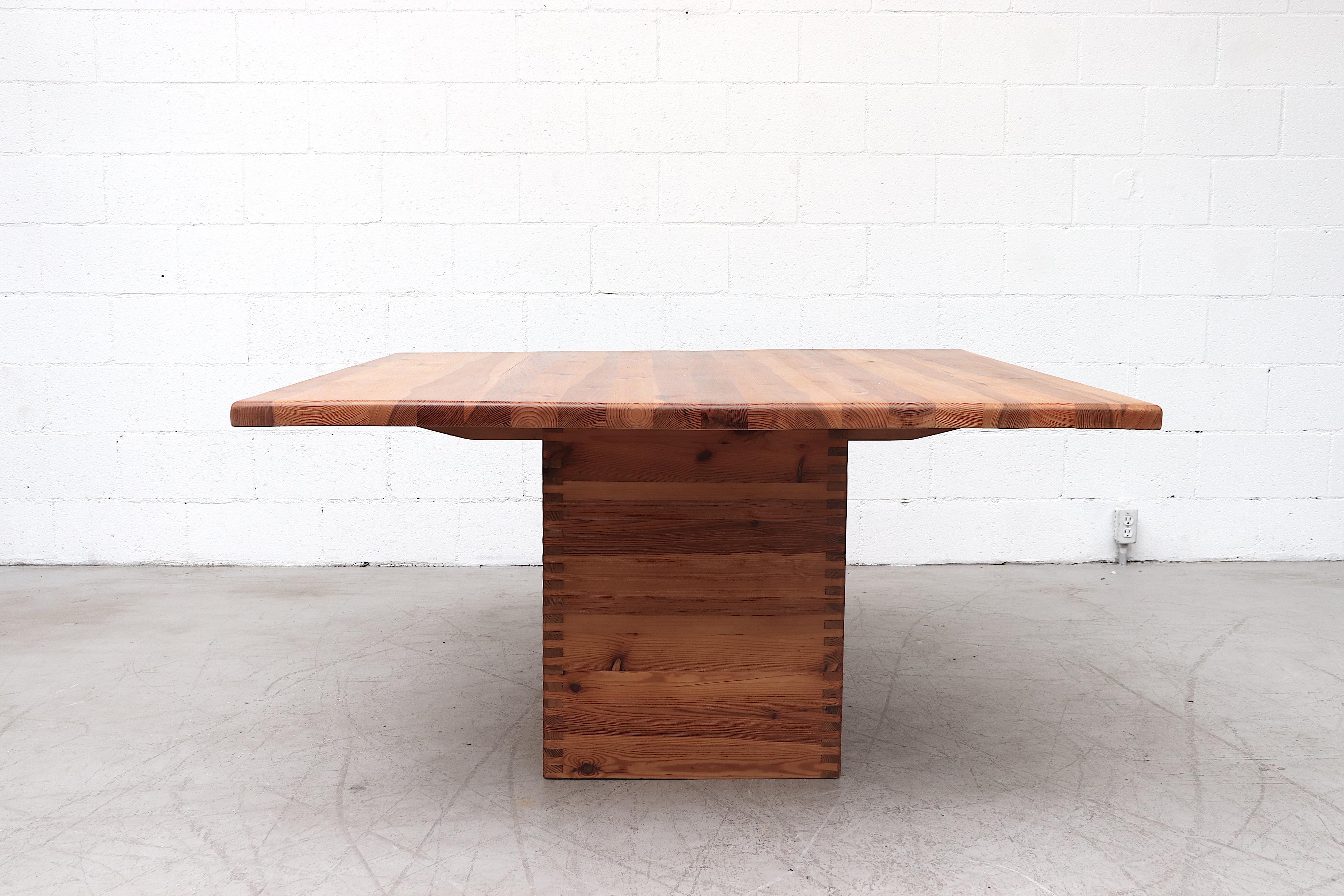 Ate Van Apeldoorn Square Pine Dining Table at 1stDibs