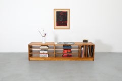 Ate van Apeldoorn Style Low Pine Cabinet with Shelving and Record Organizer