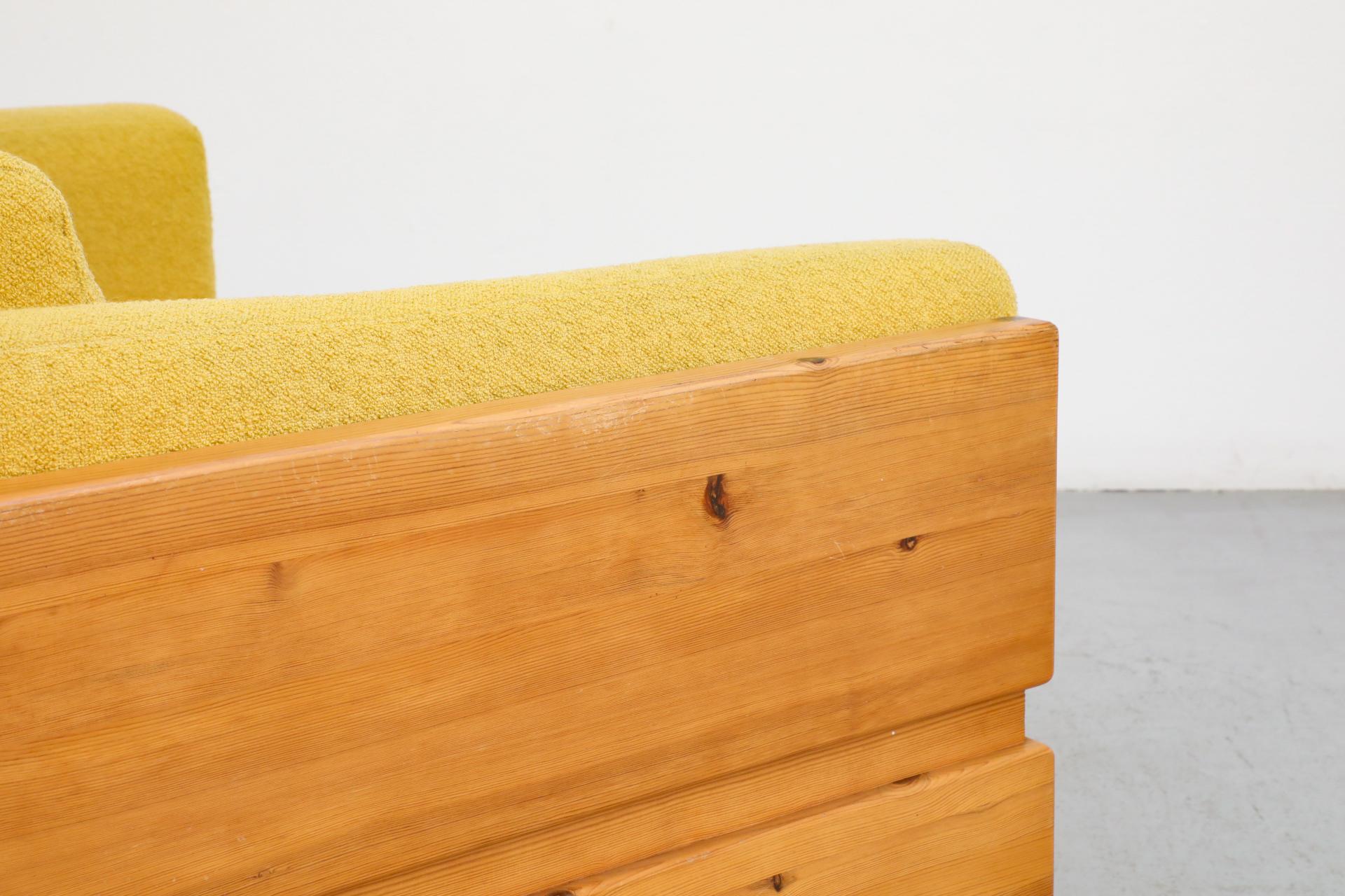Ate van Apeldoorn Style Pine Framed Loveseat with Yellow Upholstered Cushions 4