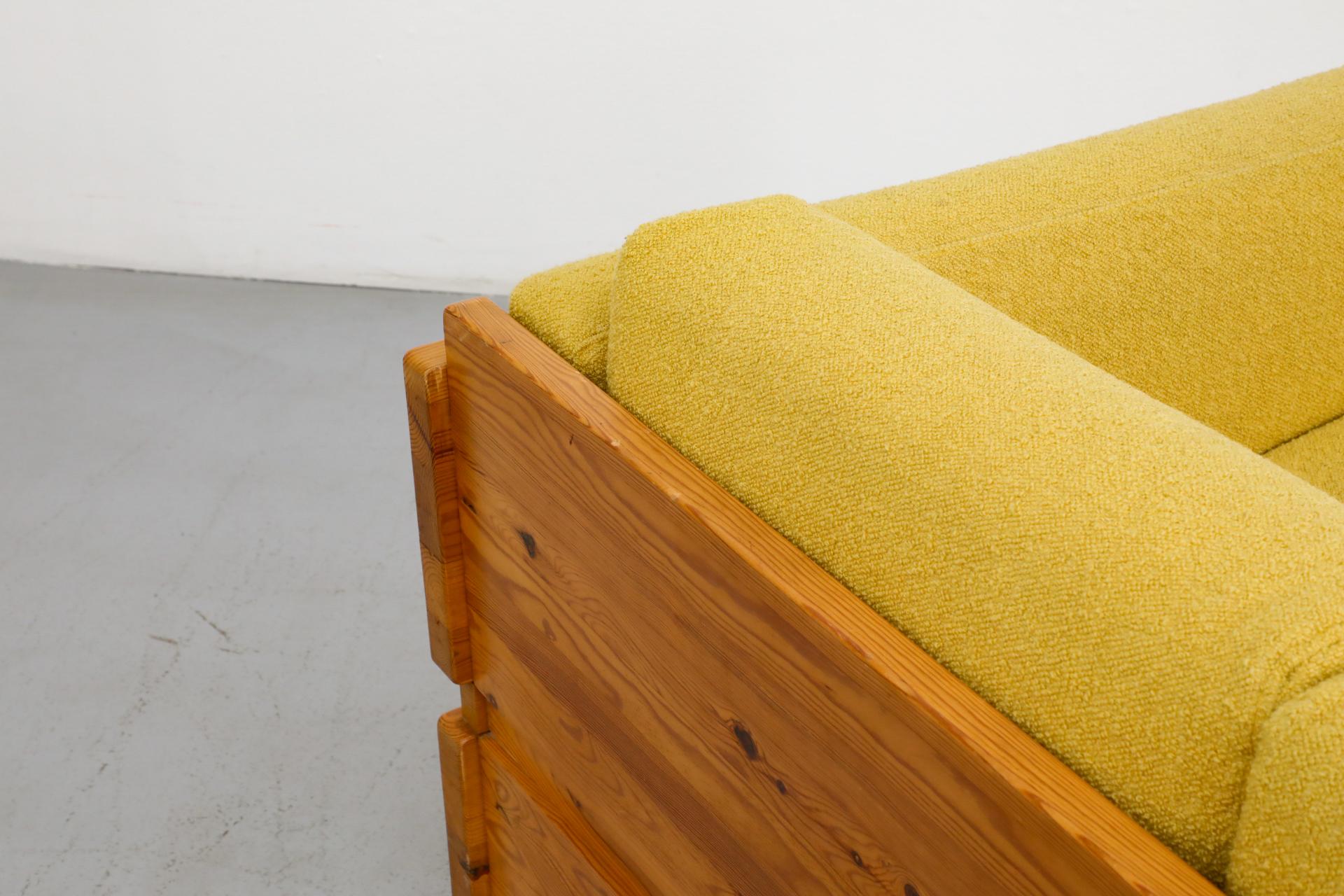 Ate van Apeldoorn Style Pine Framed Loveseat with Yellow Upholstered Cushions 6
