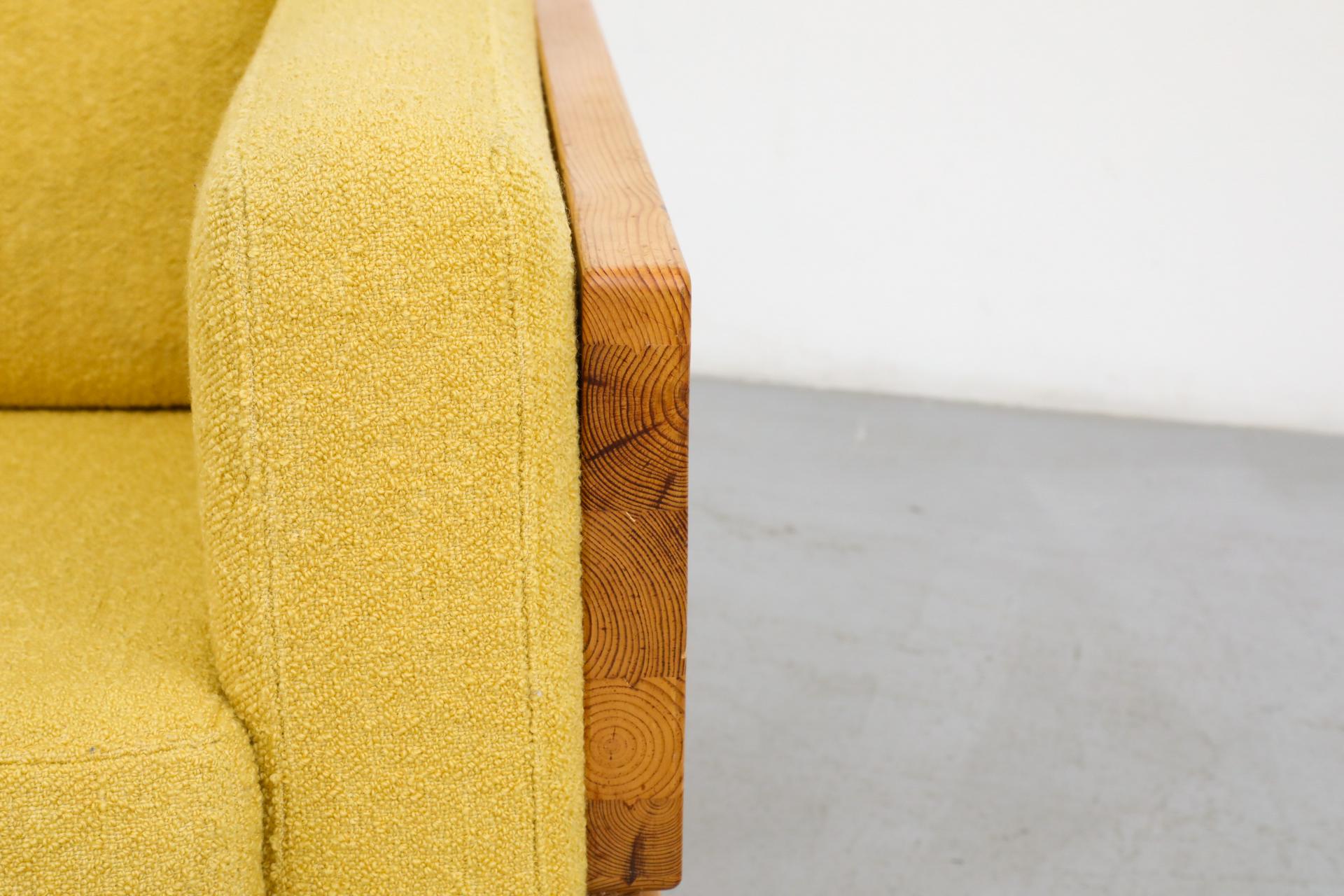 Ate van Apeldoorn Style Pine Framed Loveseat with Yellow Upholstered Cushions 10