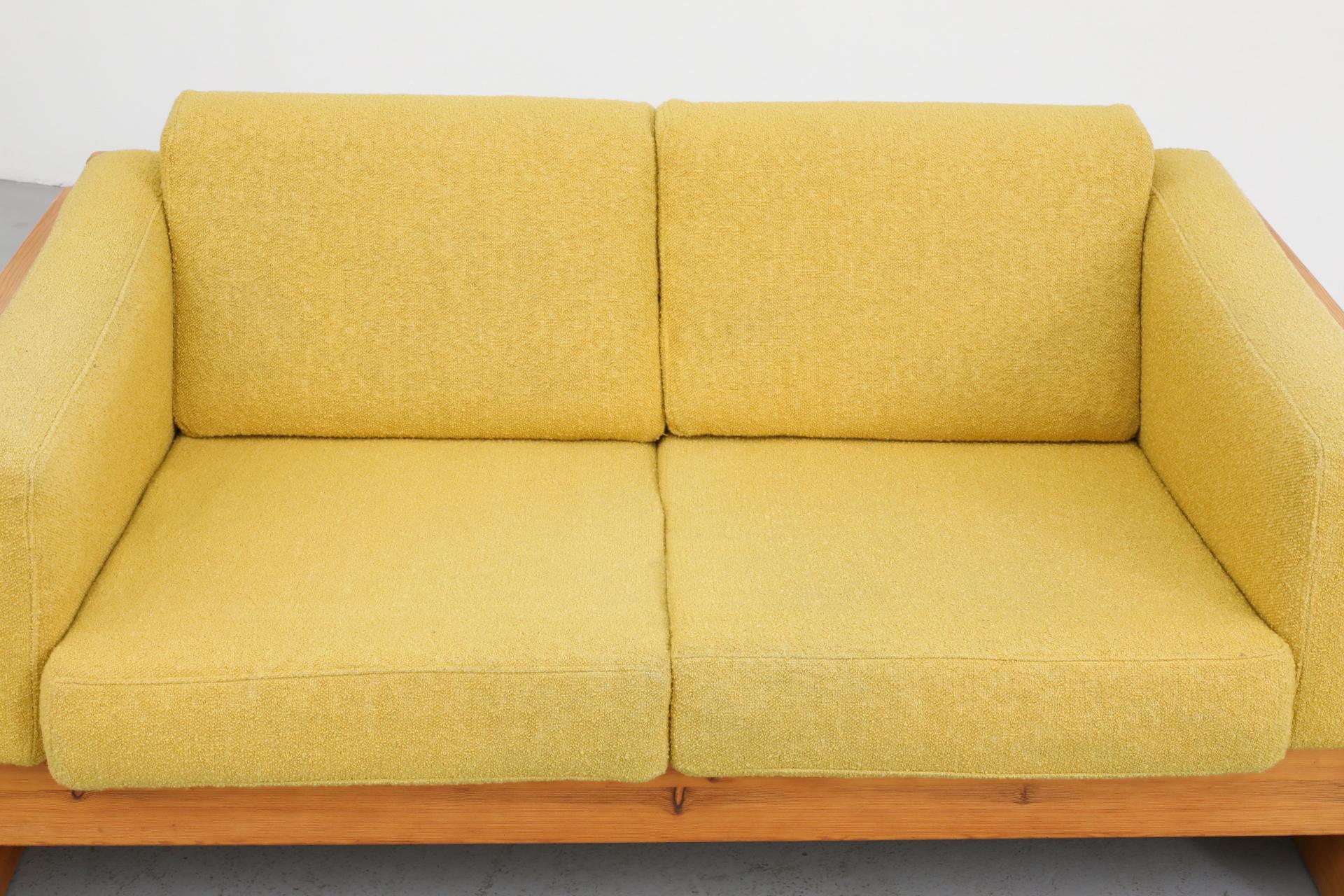 Ate van Apeldoorn Style Pine Framed Loveseat with Yellow Upholstered Cushions 11