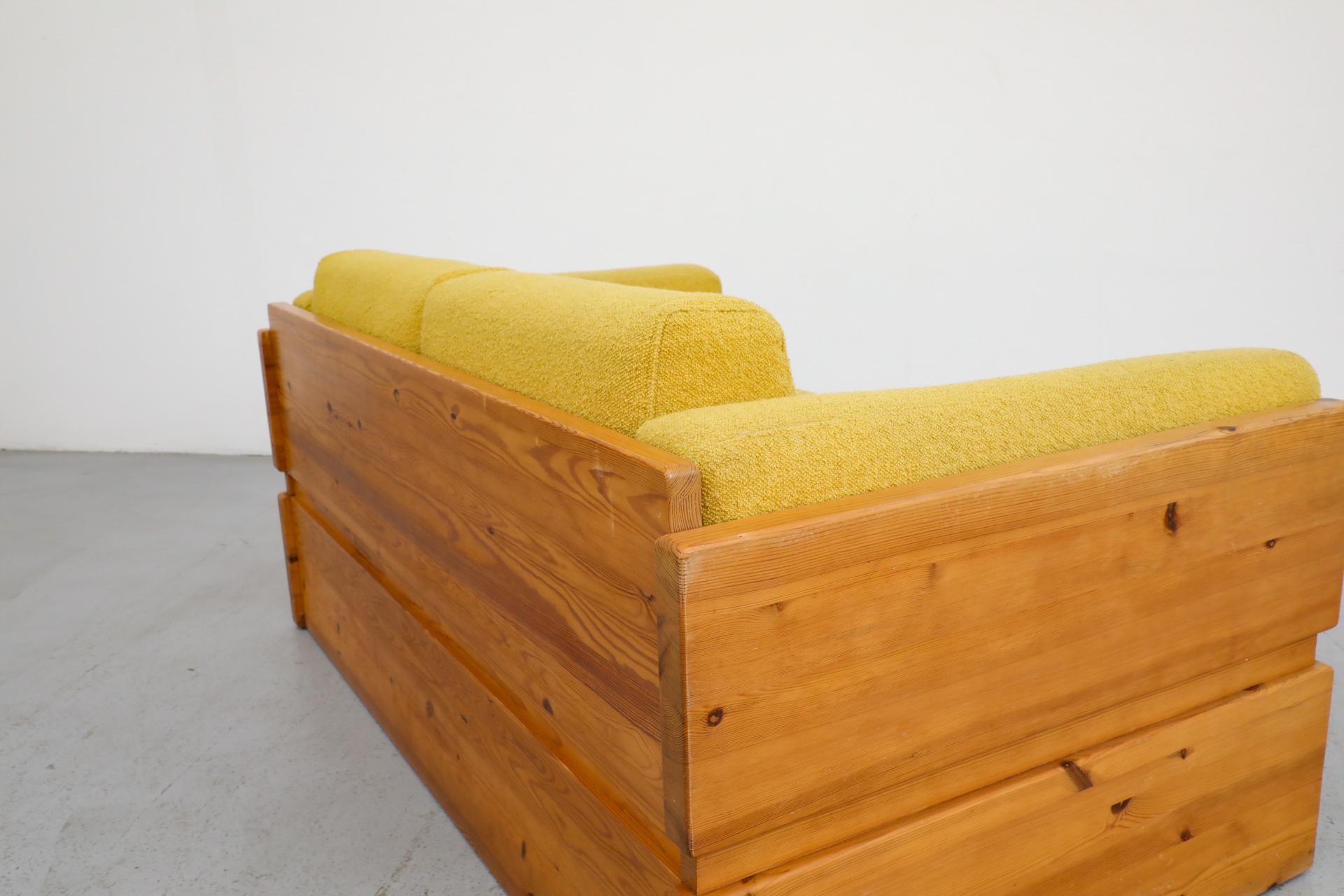 Ate van Apeldoorn Style Pine Framed Loveseat with Yellow Upholstered Cushions 1