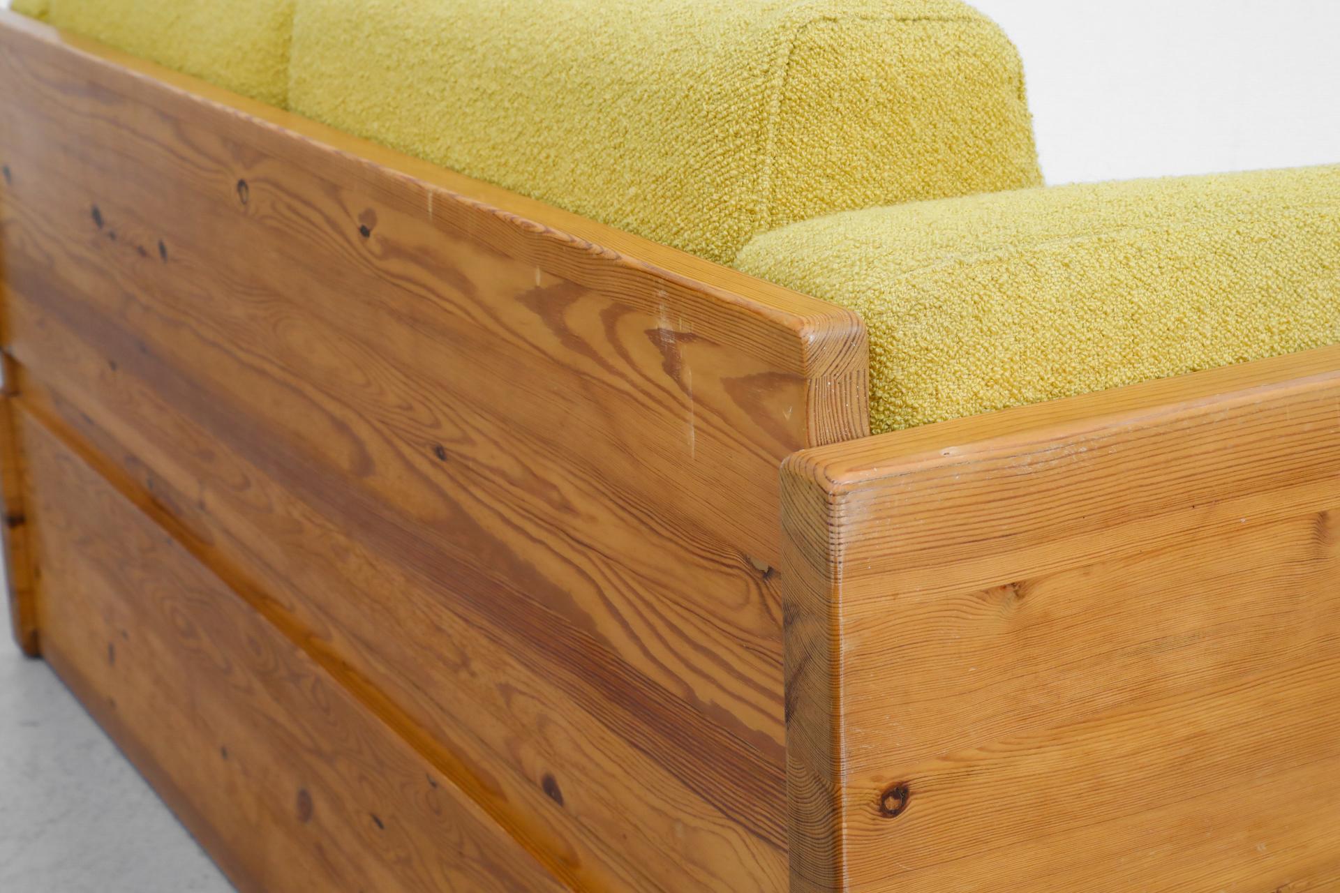Ate van Apeldoorn Style Pine Framed Loveseat with Yellow Upholstered Cushions 2