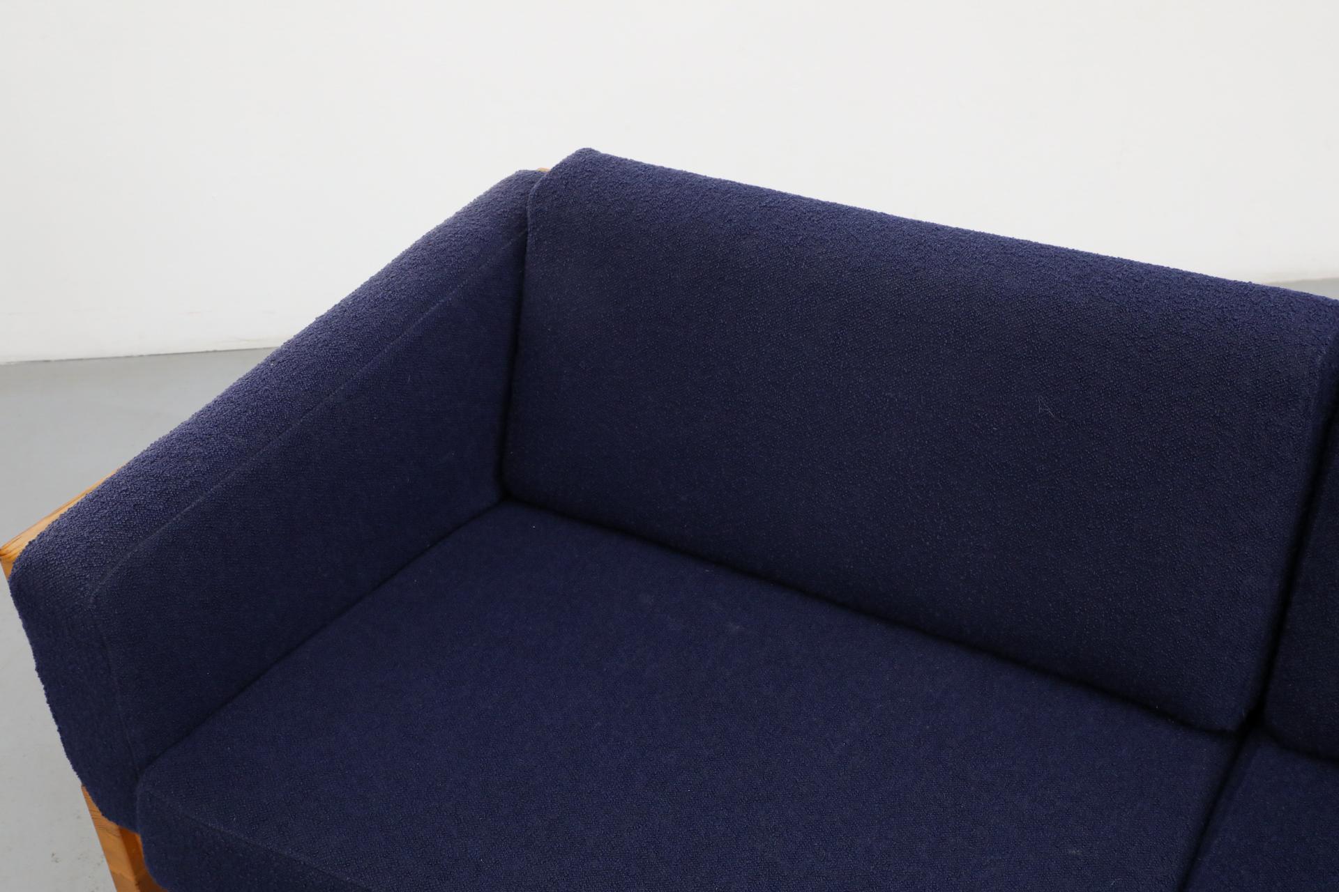 Ate van Apeldoorn Style Pine Framed Sofa With Blue Upholstered Cushions 4