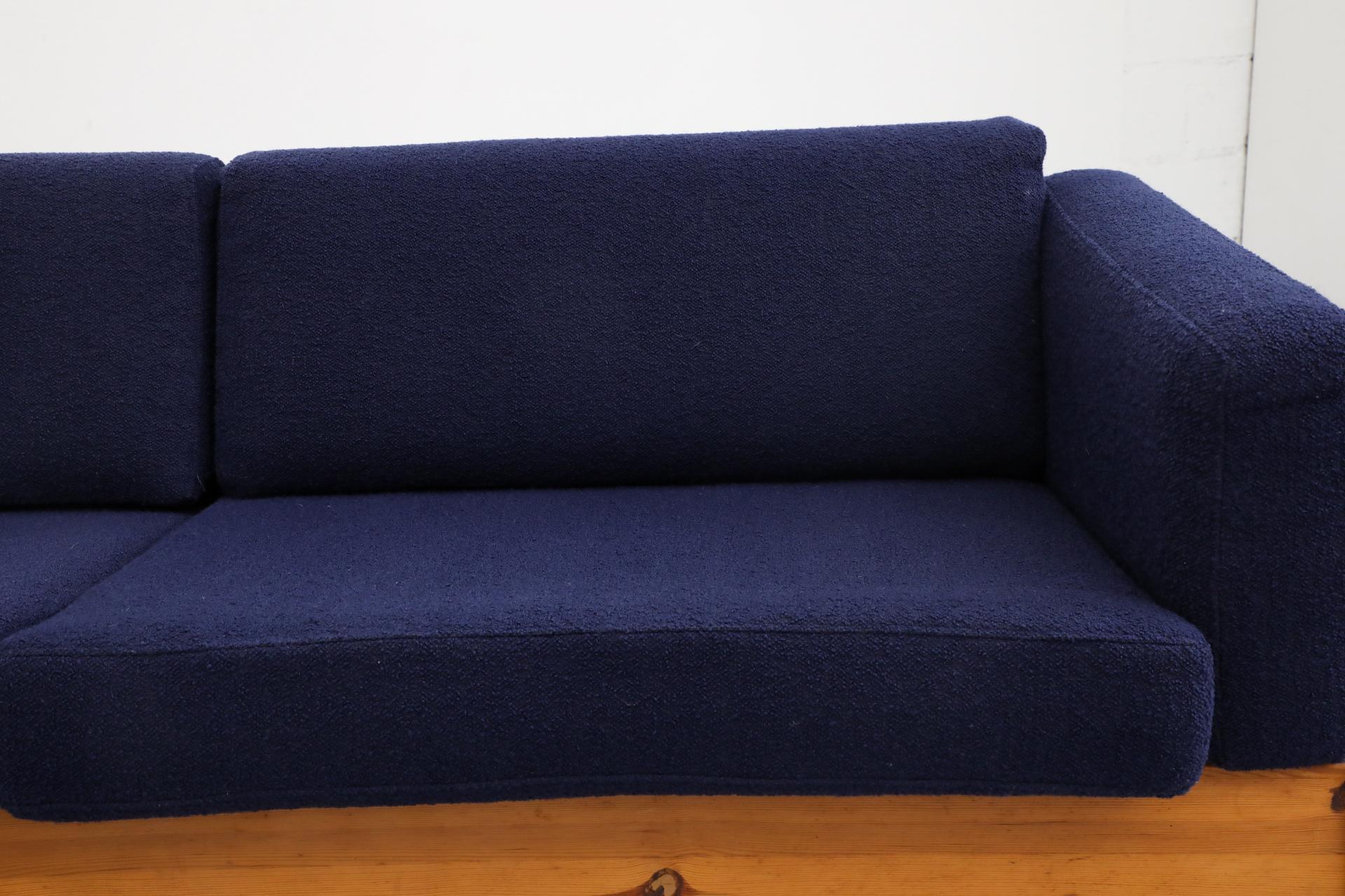 Ate van Apeldoorn Style Pine Framed Sofa With Blue Upholstered Cushions 5