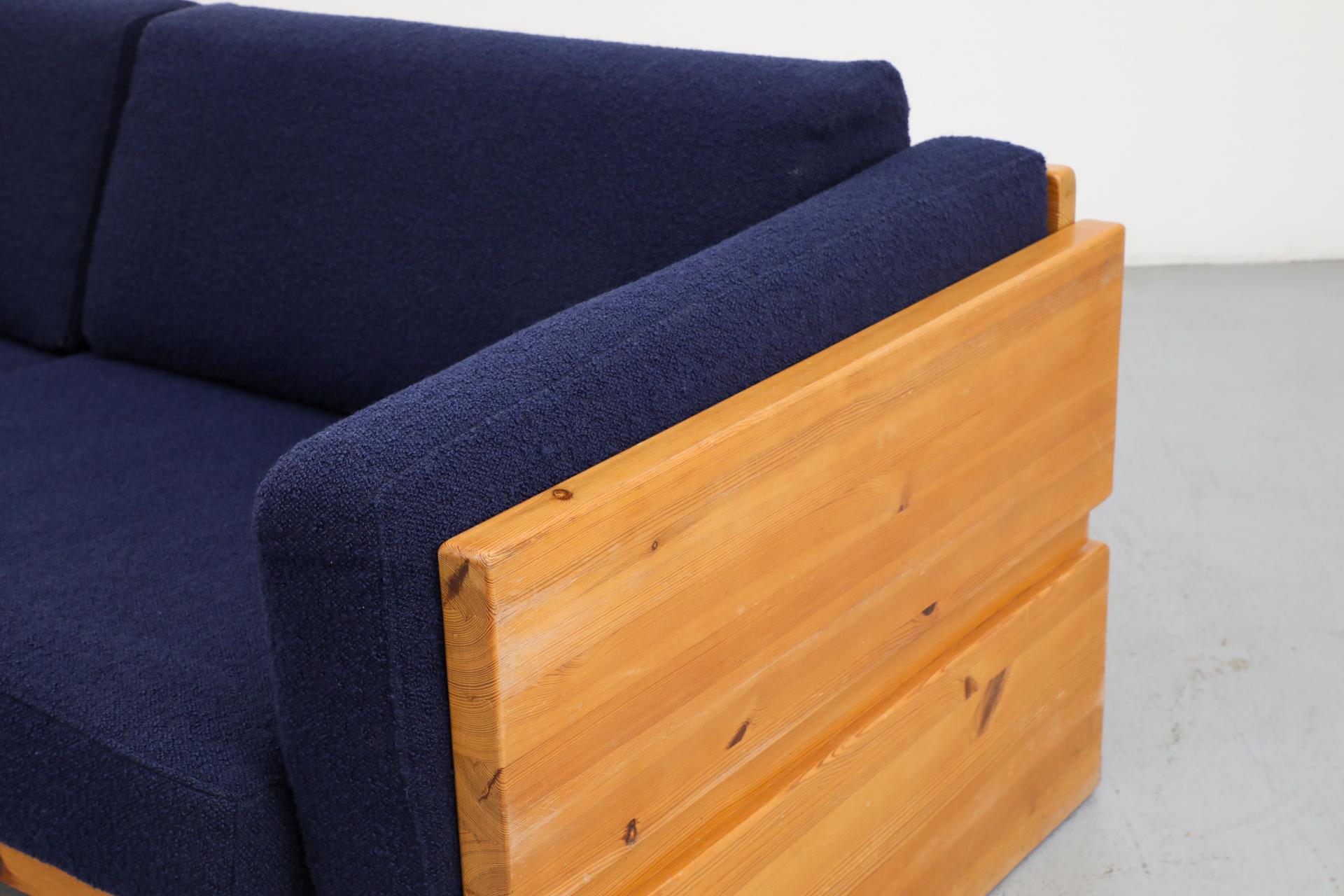 Ate van Apeldoorn Style Pine Framed Sofa With Blue Upholstered Cushions 6