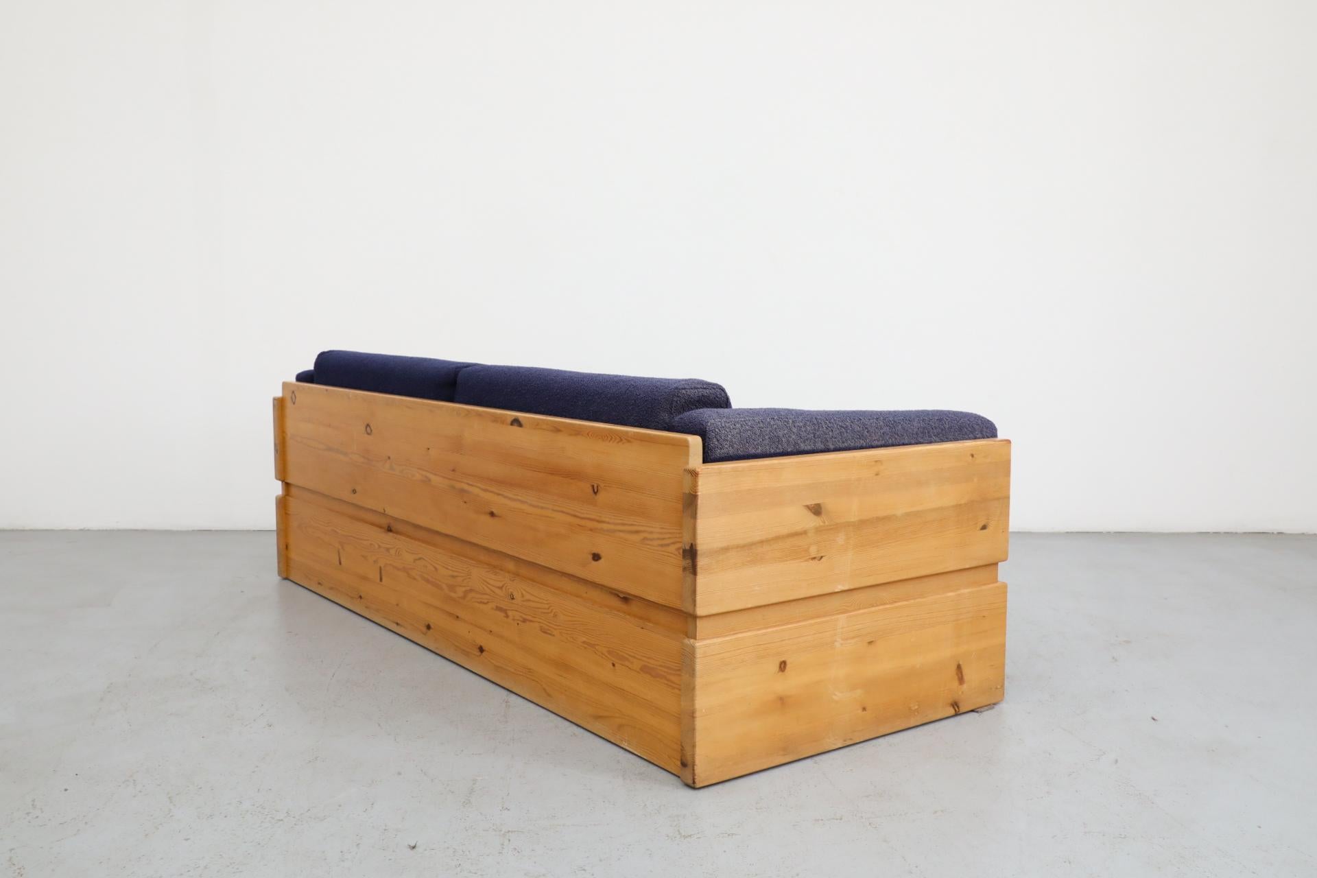 Fabric Ate van Apeldoorn Style Pine Framed Sofa With Blue Upholstered Cushions