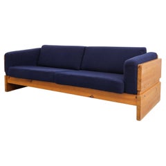 Ate van Apeldoorn Style Pine Framed Sofa With Blue Upholstered Cushions