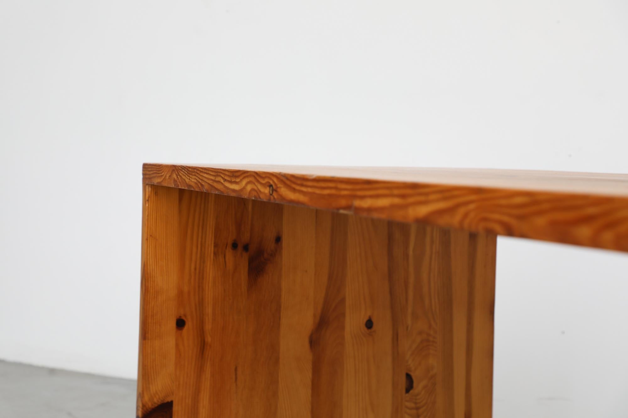 Ate Van Apeldoorn Style Pine Waterfall Table or Desk w/ Handsome Dovetail Joints For Sale 8