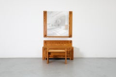 Ate van Apeldoorn Style Pine Vanity Set w/ Drawers, Wall Mounted Mirror & Stool