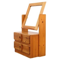 Ate van Apeldoorn Style Pine Vanity with Mirror and Drawers