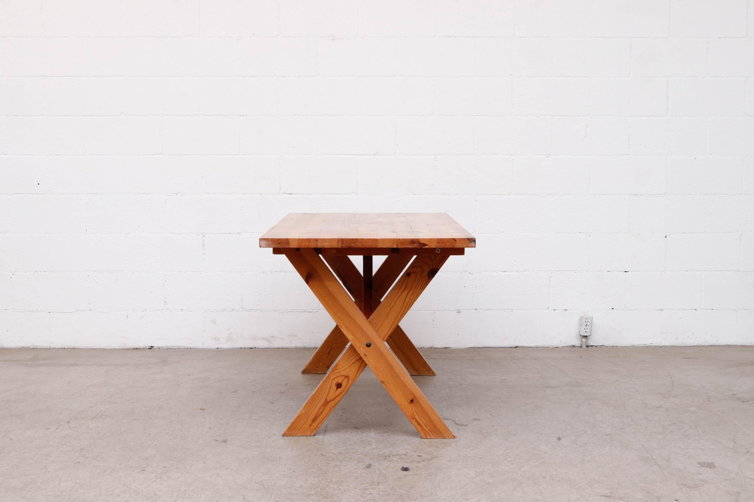 Dutch Ate Van Apeldoorn X-Base Pine Dining Table