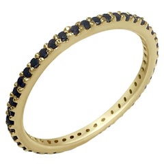 Atelier All Day, bague d'éternité en or 14 carats et diamants noirs pavés