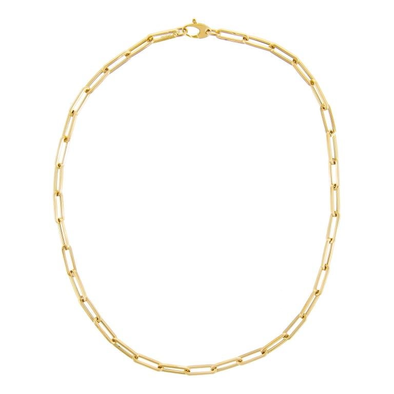Contemporary Atelier All Day 14 Karat Gold Paperclip Chain Necklace For Sale
