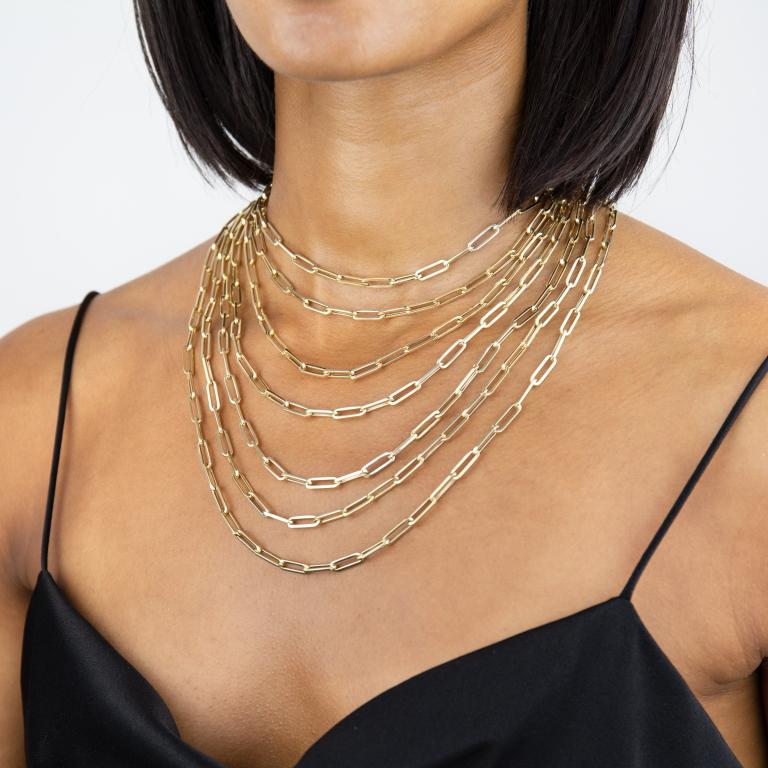 Atelier All Day 14 Karat Gold Paperclip Chain Necklace For Sale 2