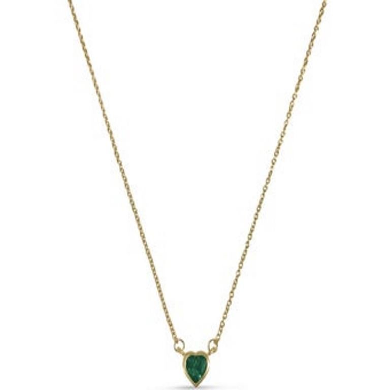 Shop our stunning 14K gold & precious heart-shaped, bezel set Emerald necklace now

Heart-shaped jewelry a girl actually wants! Our stunning precious emerald heart is bezel set in yellow 14K gold and the perfect reminder to spread the love!