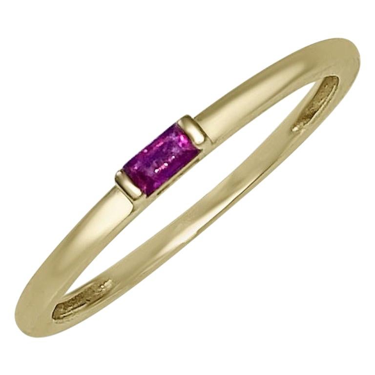 Atelier All Day 14 Karat Yellow Gold and Ruby Pinky "Midi" Band Ring