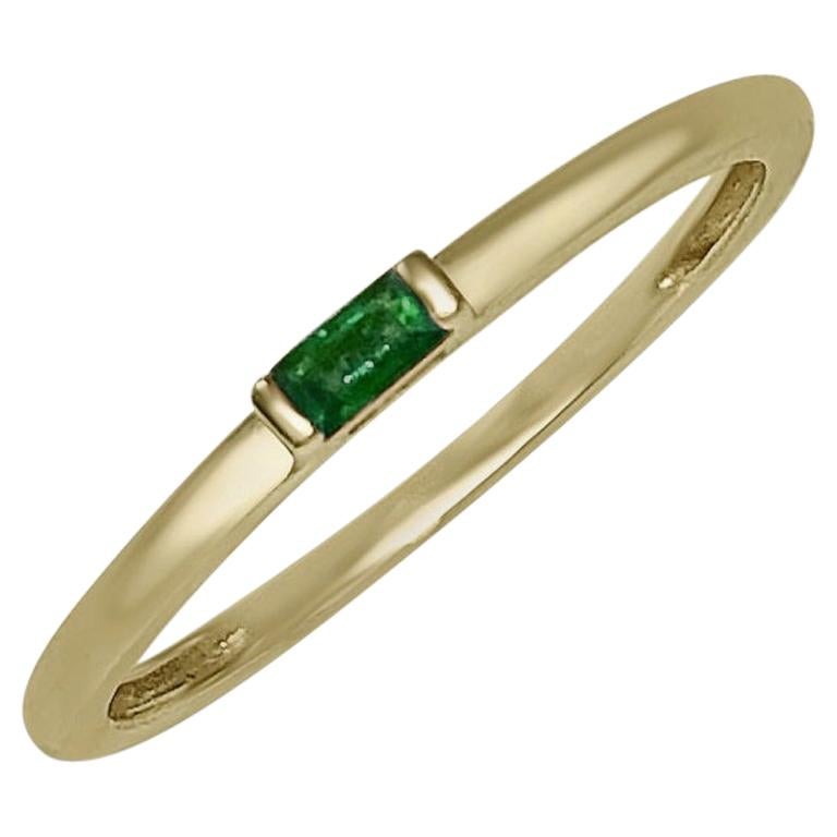 Atelier All Day 14 Karat Yellow Gold Emerald Pinky and "Midi" Ring