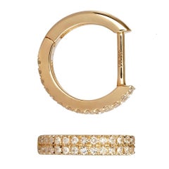 Atelier All Day 14 Karat Double-Row Diamond Pavé Micro Huggie Hoops