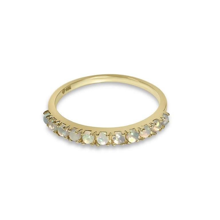 Contemporary Atelier All Day 14 Karat Gold and Opal Half Eternity Ring For Sale
