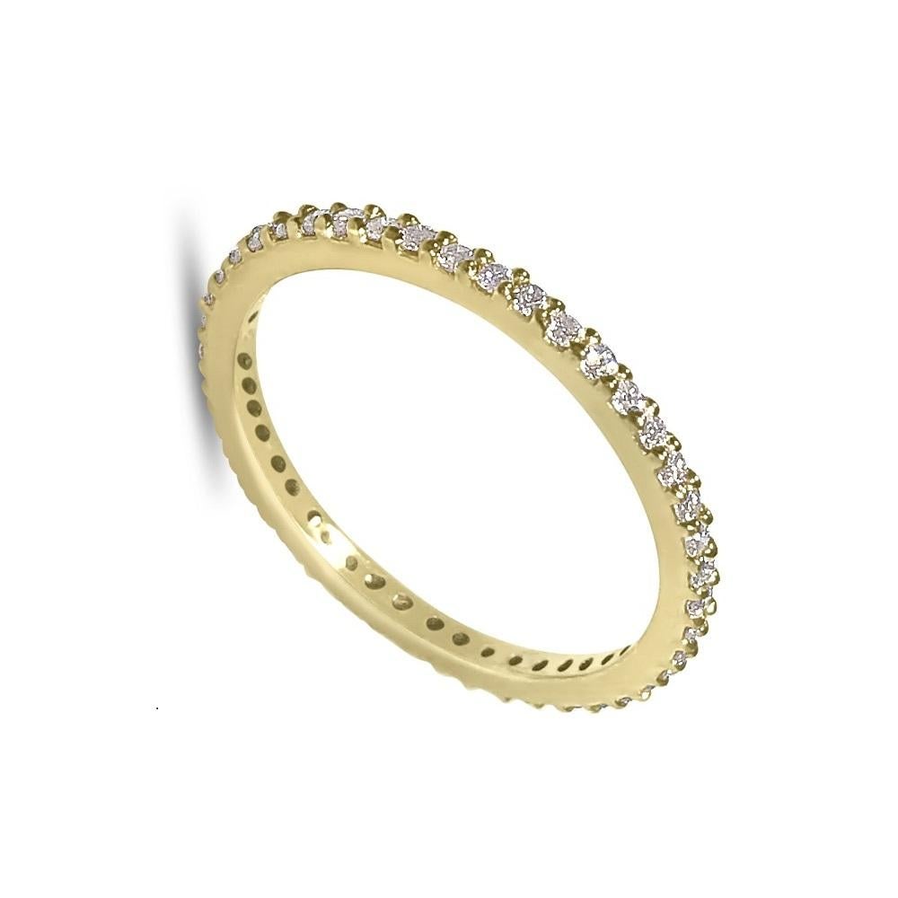 Contemporary Atelier All Day 14 Karat Gold and White Diamond Pavé Eternity Band For Sale