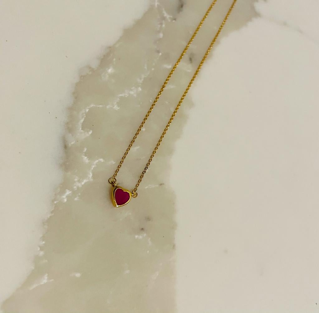 heart shaped ruby necklace